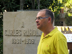 Diada Nacional 2015. Ofrena floral a Carles Rahola a la Rambla de la Llibertat