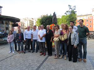 Diada Nacional 2015. Ofrena floral a Carles Rahola a la Rambla de la Llibertat
