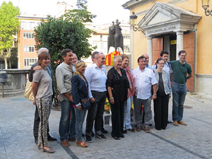 Diada Nacional 2015. Ofrena floral a Carles Rahola a la Rambla de la Llibertat