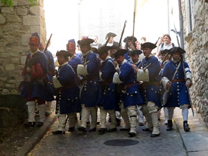 Girona resisteix! Jornades de recreació històrica de la Guerra de Successió. Combat als carrers Bellmirall - Alemanys