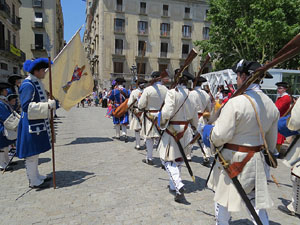 Girona resisteix! Jornades de recreaci&oacute; hist&ograve;rica de la Guerra de Successi&oacute;. Escaramussa al Pont de Pedra