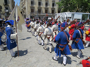 Girona resisteix! Jornades de recreaci&oacute; hist&ograve;rica de la Guerra de Successi&oacute;. Escaramussa al Pont de Pedra