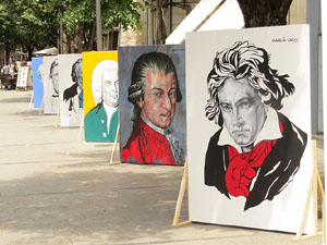 Nits de Cl&agrave;ssica 2015. Exposici&oacute; Compositors als carrer! pintures de Mart&iacute; Garcia Cros 