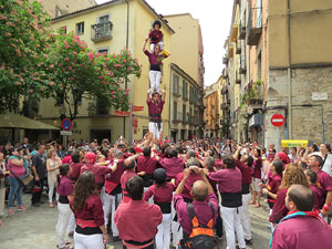 Temps de Flors 2015. Trobada castellera amb Marrecs de Salt, els Xics de Granollers i els Sagals d'Osona