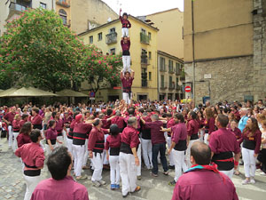 Temps de Flors 2015. Trobada castellera amb Marrecs de Salt, els Xics de Granollers i els Sagals d'Osona