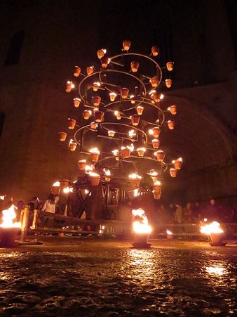 Màquina de foc a la plaça dels Apòstols