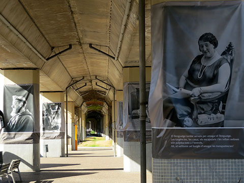 L'exposici&oacute; sota el viaducte del tren