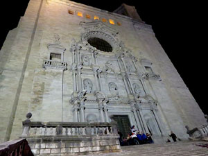 Fires 2015. Assaig de pilar de 4 a les escales de la Catedral pels Marrecs de Salt