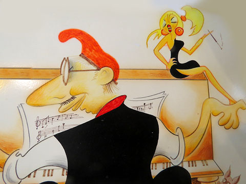 Detall d'una de les pintures de Xavier Cugat