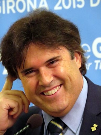 El president de la Diputació de Girona, Pere Vila, durant la inauguració