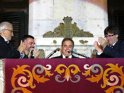 El pregoner Jordi Bosch durant el seu parlament