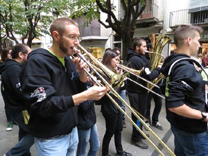 Fires 2015. Penjada del Tarlà a l'Argenteria amb la Mula Baba i la Girona Marxing Band