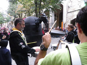 Fires 2015. Penjada del Tarlà a l'Argenteria amb la Mula Baba i la Girona Marxing Band