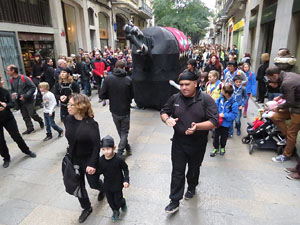 Fires 2015. Penjada del Tarl&agrave; a l'Argenteria amb la Mula Baba i la Girona Marxing Band