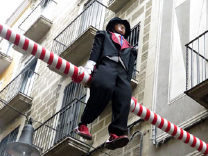 Fires 2015. Penjada del Tarl&agrave; a l'Argenteria amb la Mula Baba i la Girona Marxing Band