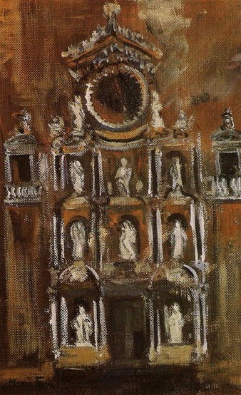 Façana de la Catedral. Oli de Mercè Ferré