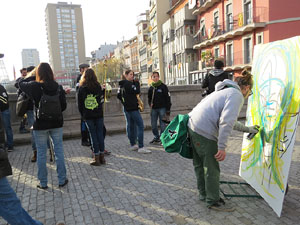 Nadal 2015 a Girona. 8&egrave; Mercat de la Volta Art Km 0. Cercavila musical amb Girona Marxing Band