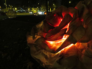 Nadal 2015 a Girona. Decoració nadalenca a les rotondes d'entrada a Girona