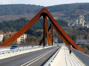 Ponts de Girona. El pont de l'Aurora en el límit dels barris de Pedret i Pont Major