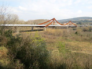 Ponts de Girona. El pont de l'Aurora en el límit dels barris de Pedret i Pont Major