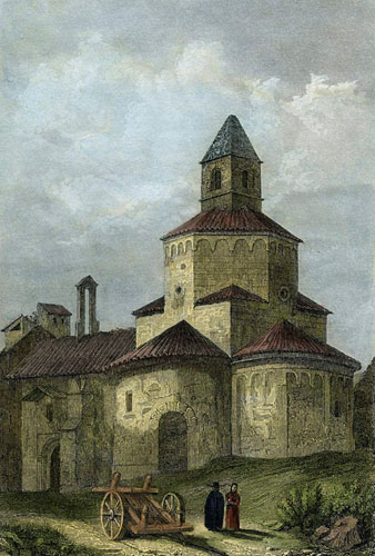 L'església de Sant Nicolau a Girona. Autors: Girault de Prangey, Joseph Philibert (dibuixant). 1845