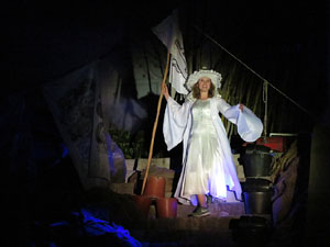 Temps de Flors 2016. Espectacle Lymbus, a càrrec de Comediants, a les escales de Sant Feliu