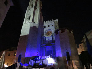 Temps de Flors 2016. Espectacle Lymbus, a càrrec de Comediants, a les escales de Sant Feliu