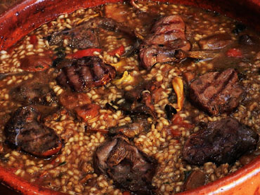 L'arròs de colomí, fet
