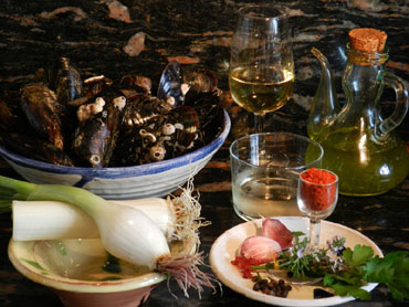 Ingredients dels musclos en escabetx