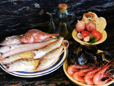 Ingredients de la sopa de peix