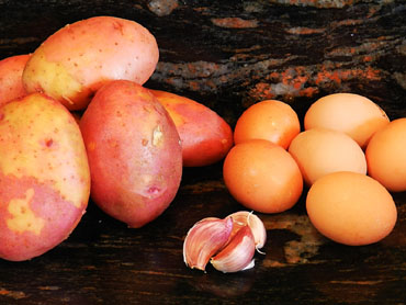 Ingredients de la truita de patates