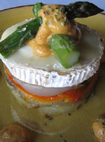 Timbal de verdures amb formatge de cabra