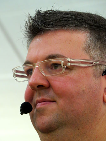 Pep Nogu&eacute;, presentador del concurs d'arrossos