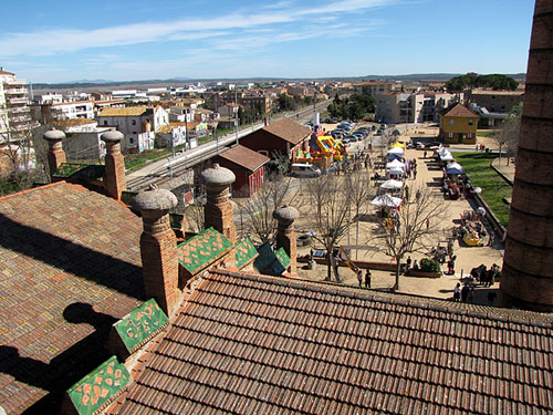 Vista parcial de la Fira des de la terrassa de La Fàbrica, durant la visita dels instagramers