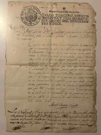 Certificaci&oacute; de la participaci&oacute; de Josep El&iacute;es en el Sometent de Girona