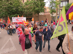 Manifestació de l'1 de maig pels carrers de Girona