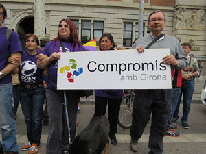Manifestaci&oacute; de l'1 de maig pels carrers de Girona