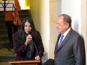Inauguraci&oacute; d'un bust d'Agust&iacute; Riera i Pau, obra de Ci&oacute;  Abell&iacute; a la Diputaci&oacute; de Girona