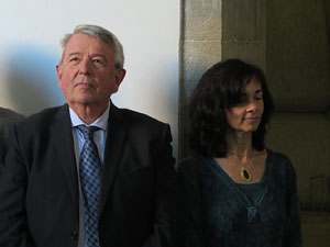 Inauguraci&oacute; d'un bust d'Agust&iacute; Riera i Pau, obra de Ci&oacute;  Abell&iacute; a la Diputaci&oacute; de Girona