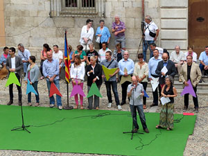 Assaig punter de la Via Lliure a la Diagonal de Barcelona, a les escales de la Catedral