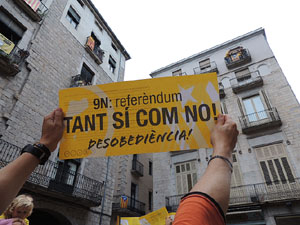 Concentraci&oacute; pel 9N a la pla&ccedil;a del Vi