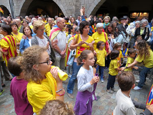 Concentraci&oacute; pel 9N a la pla&ccedil;a del Vi
