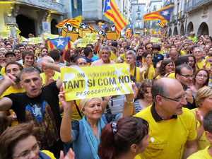 Concentraci&oacute; pel 9N a la pla&ccedil;a del Vi