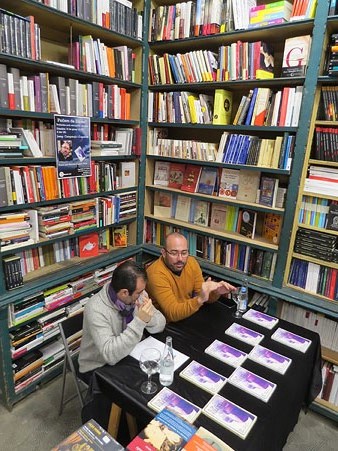 Josep Campmajó i Xavier Delòs durant l'esdeveniment