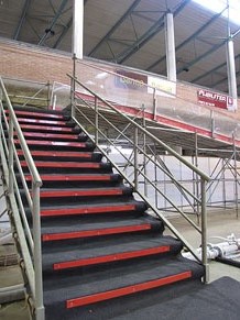 Preparaci&oacute; de la pista de gel a Fira de Girona