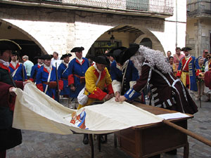 Clavetejat de la bandera a la plaça del Vi