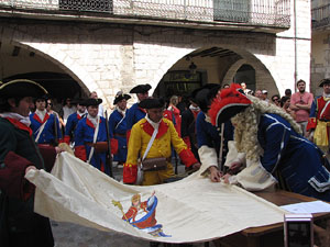 Clavetejat de la bandera a la plaça del Vi