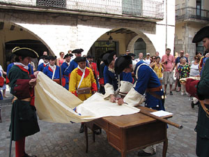 Clavetejat de la bandera a la plaça del Vi