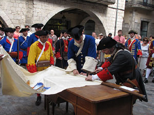 Clavetejat de la bandera a la plaça del Vi