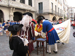 Clavetejat de la bandera a la plaça del Vi